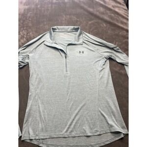 Under Armour XL Gray Long Sleeve 1/4‎ Zip Pullover HeatGear Athletic Top